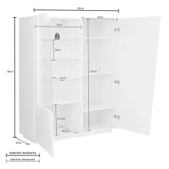 Vetrina 120x146h cm 2 ante moderna ossido Candia Gihome®