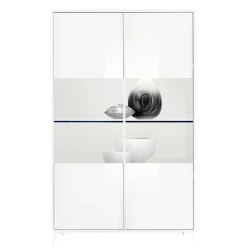 Vetrina 104x174h cm 2 ante moderna bianco lucido Tosca