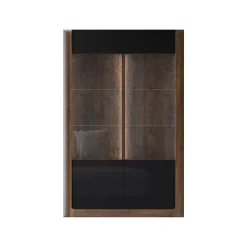 Vetrina 129x200h cm 2 ante noce nero lucido Jumbo