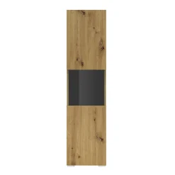 Vetrina 36x140h cm da parete rovere nero Fusion