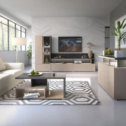 Vetrina 55x180h cm moderna beige grigio Matt