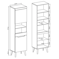 Vetrinetta alta 2 ante 53x197cm bianco lucido Alia Gihome®