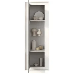 Vetrinetta 67x197cm 1 anta moderna bianco opaco grigio cemento Deluxe