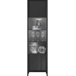 Vetrinetta 55x203h cm 1 anta moderna nero frassinato Absolut