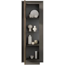 Vetrinetta 67x197h cm 1 anta moderna antracite rovere scuro Deluxe