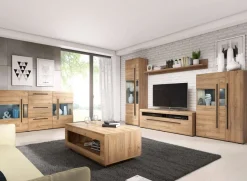 Vetrinetta 60x204h cm 1 anta soggiorno moderna rovere nero Maiorca