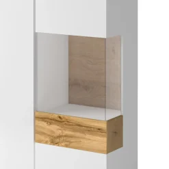 Vetrinetta 130x139h cm 3 ante bianco lucido rovere Bahama