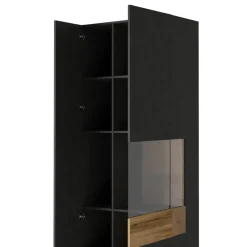 Vetrinetta 80x207h cm 2 ante destra antracite rovere Bahama